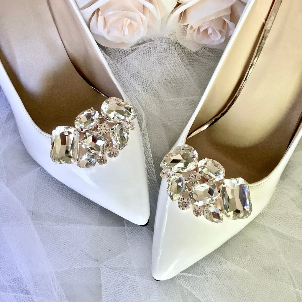 Wedding Accessories - Rose Gold Crystal Bridal Shoe Clips