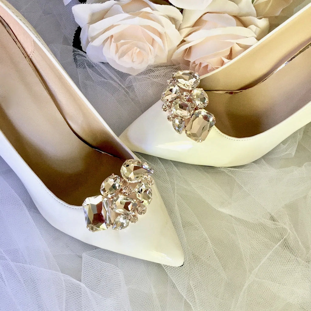 Wedding Accessories - Rose Gold Crystal Bridal Shoe Clips