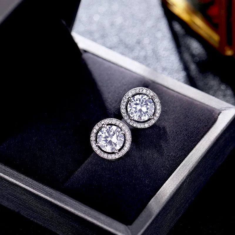 Wedding Jewelry - Cubic Zirconia Stud Earrings - Available in Rose Gold, Silver and Yellow Gold