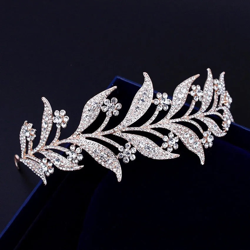 Wedding Hair Accessories - Micro-Pave Crystal Bridal Tiara Headband - Available in Silver, Rose Gold and Yellow Gold