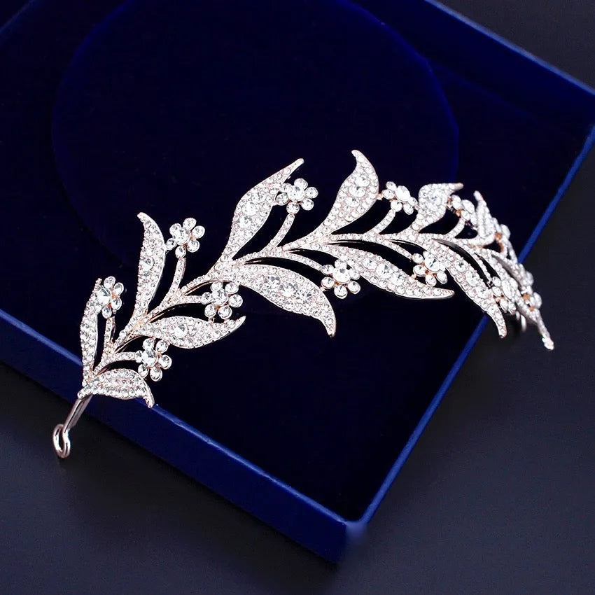 Wedding Hair Accessories - Micro-Pave Crystal Bridal Tiara Headband - Available in Silver, Rose Gold and Yellow Gold