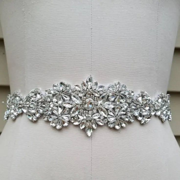 Bridal Accessories - Gold Crystal Bridal Belt/Sash