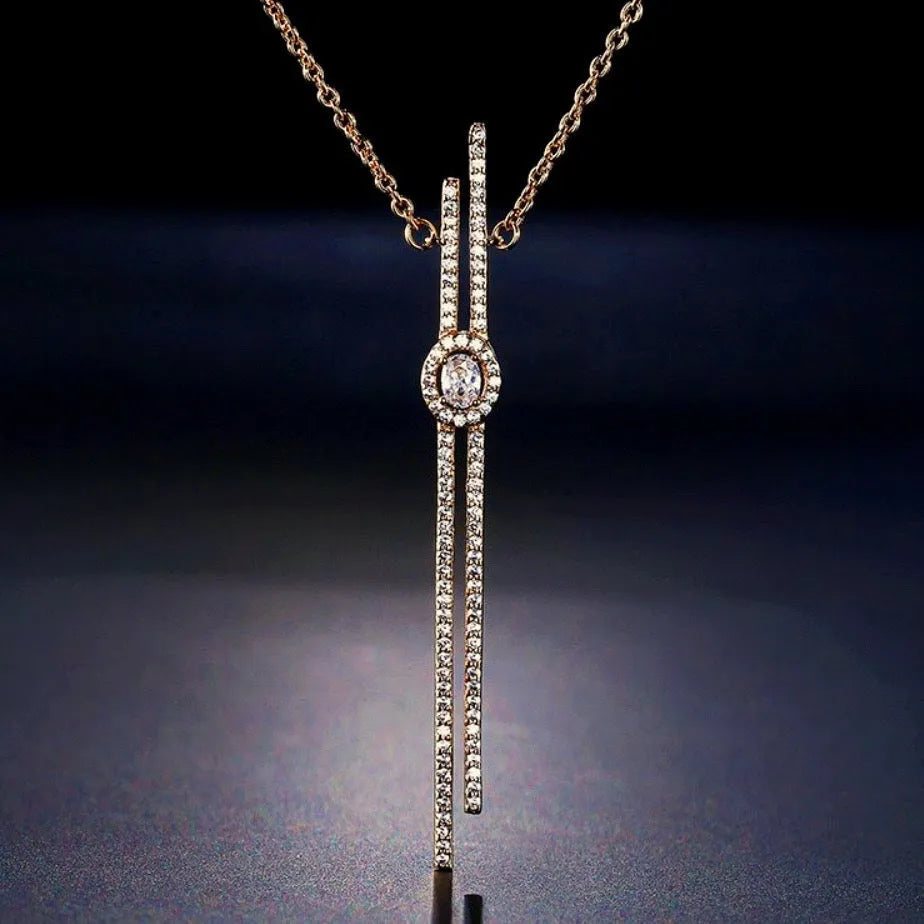 wedding Jewelry - Cubic Zirconia Bridal Necklace - Available in Silver, Rose Gold and Yellow Gold