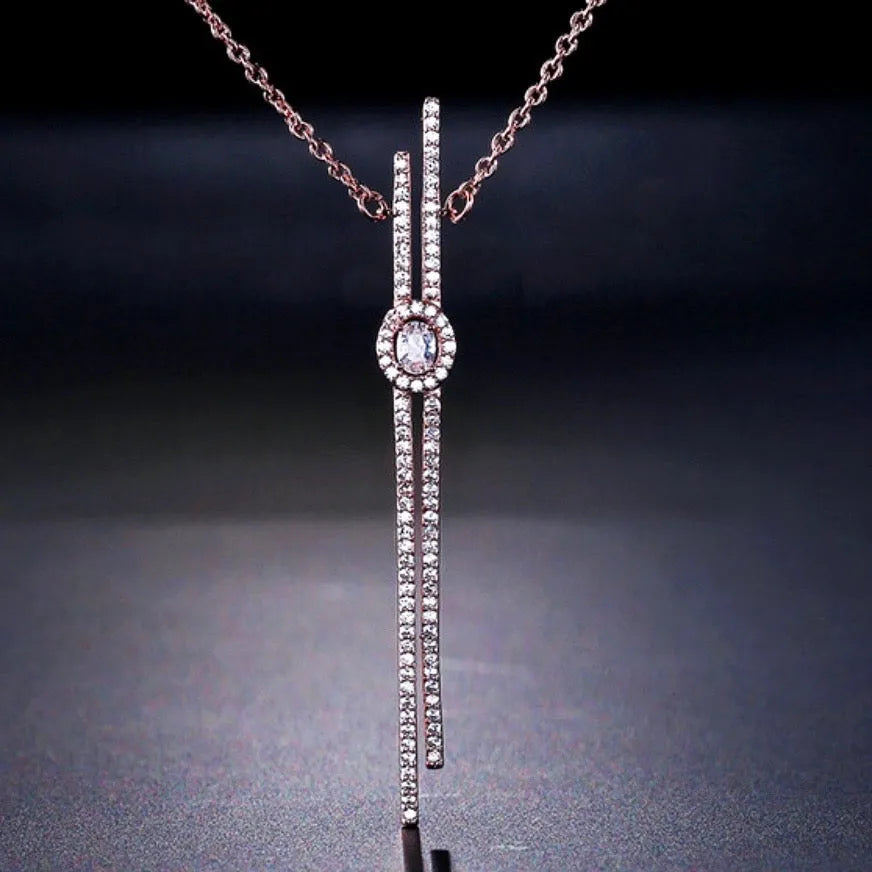 wedding Jewelry - Cubic Zirconia Bridal Necklace - Available in Silver, Rose Gold and Yellow Gold