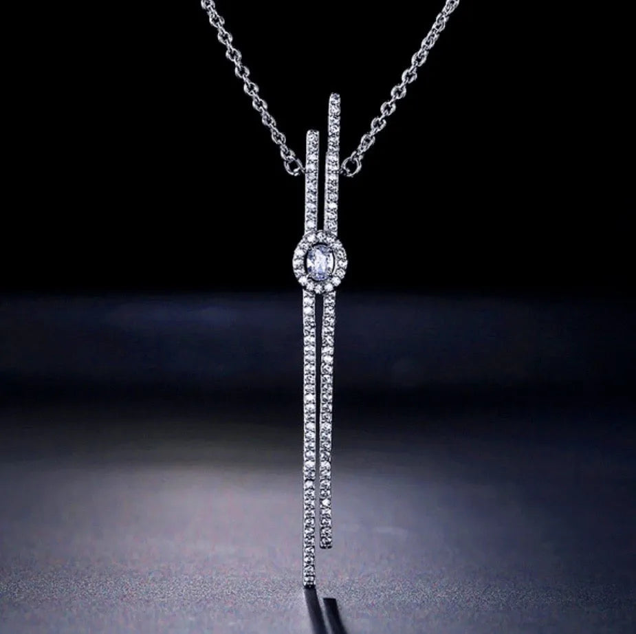 wedding Jewelry - Cubic Zirconia Bridal Necklace - Available in Silver, Rose Gold and Yellow Gold