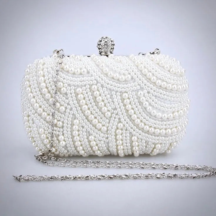 Wedding Handbags - Ivory Pearl Bridal Handbag Clutch
