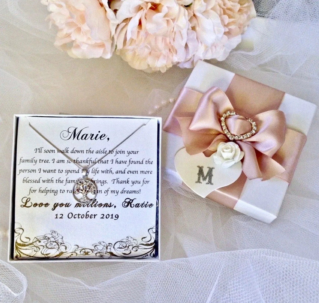 Bridal Party Gifts - Sterling Silver and Cubic Zirconia MOG Necklace
