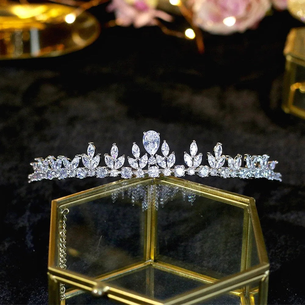 Wedding Hair Accessories - Silver Cubic Zirconia Bridal Tiara