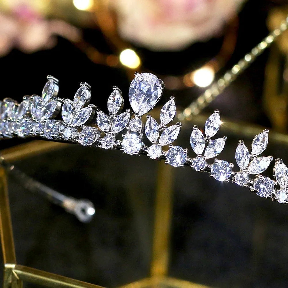 Wedding Hair Accessories - Silver Cubic Zirconia Bridal Tiara