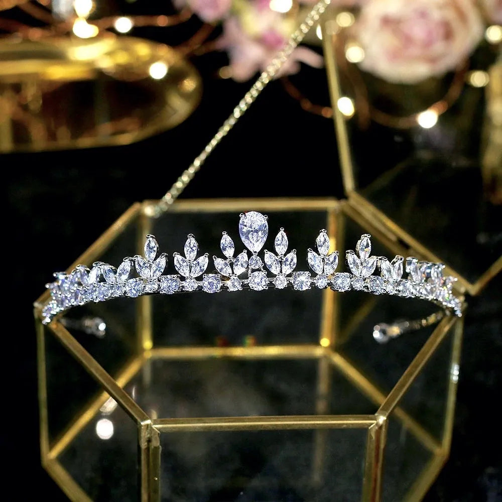 Wedding Hair Accessories - Silver Cubic Zirconia Bridal Tiara
