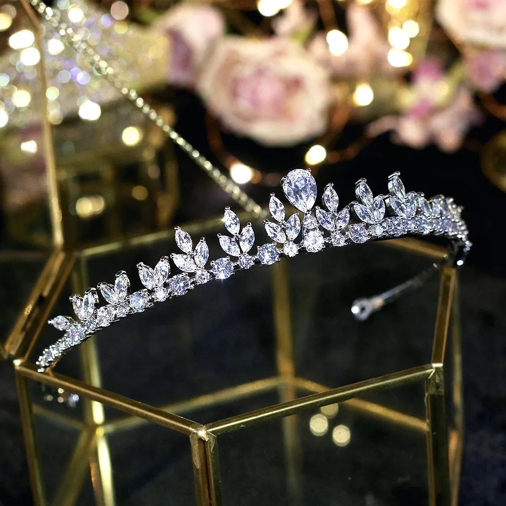 Wedding Hair Accessories - Silver Cubic Zirconia Bridal Tiara