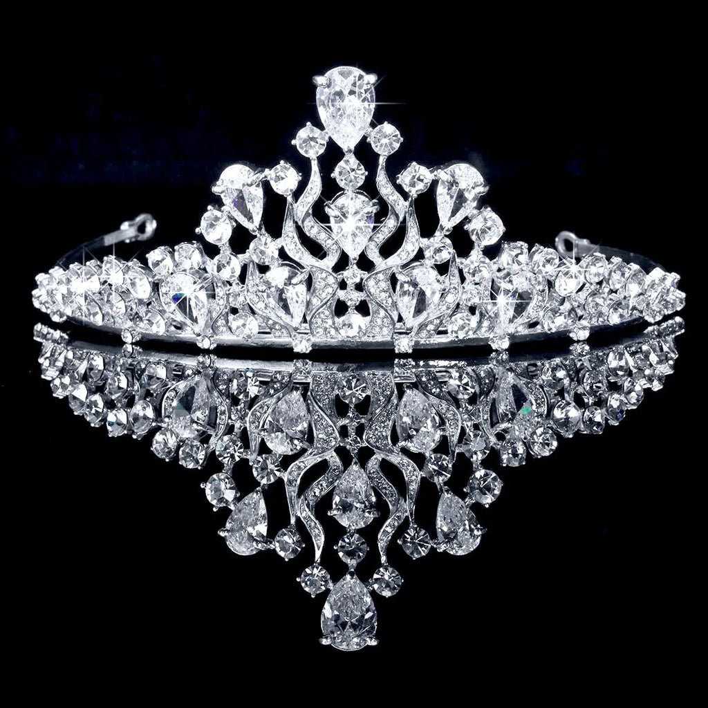 Wedding Hair Accessories - Silver Cubic Zirconia Bridal Tiara