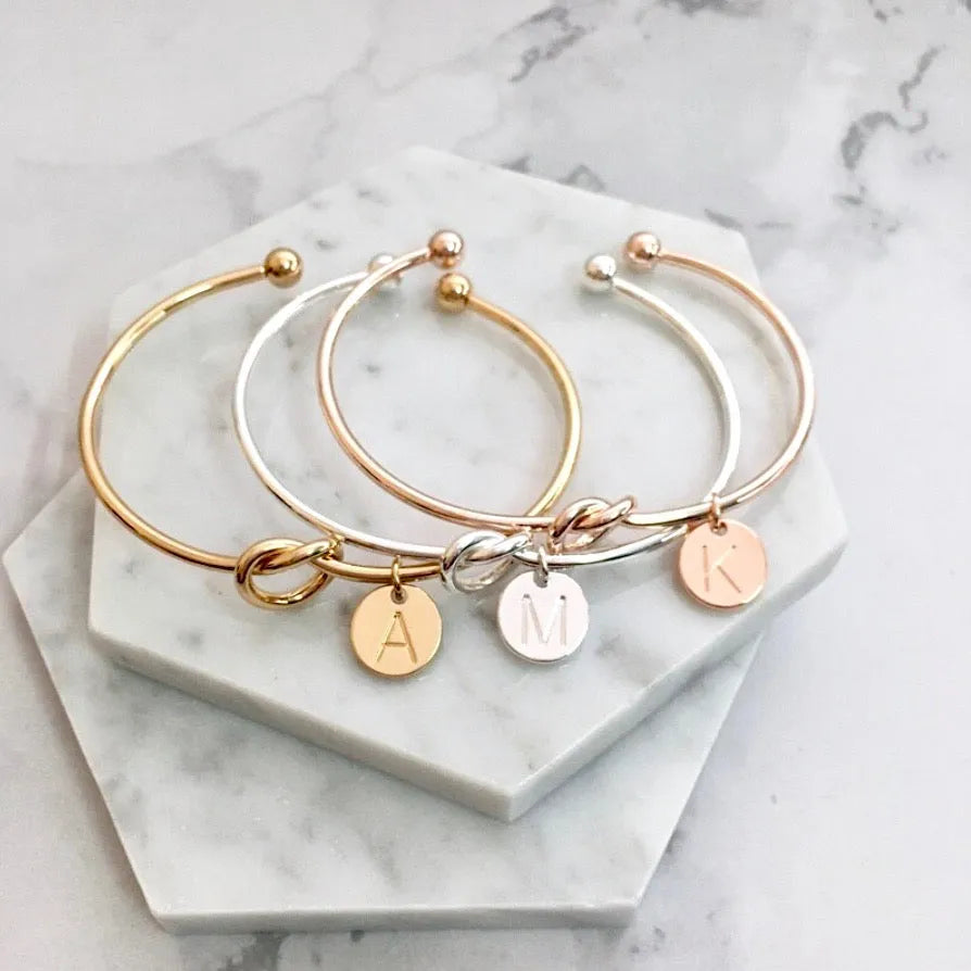 Bridal Party Gifts - Knot Bracelet - Available in Silver, Rose Gold and Yellow Gold