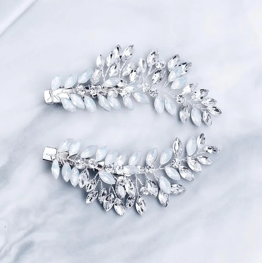 Wedding Hair Accessories -  Opal Bridal/Bridesmaid Hair Clips