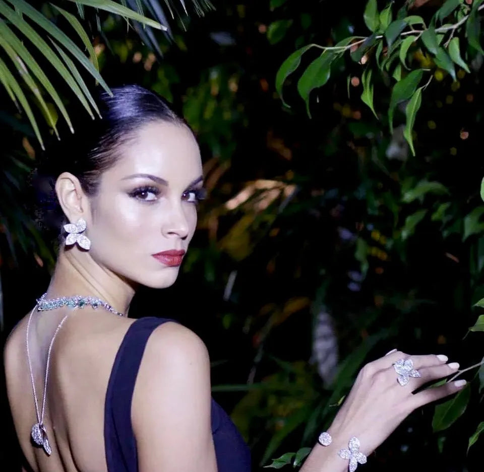 Wedding Jewelry - Cubic Zirconia Bridal Bangle Bracelet - Available in Silver and Yellow Gold