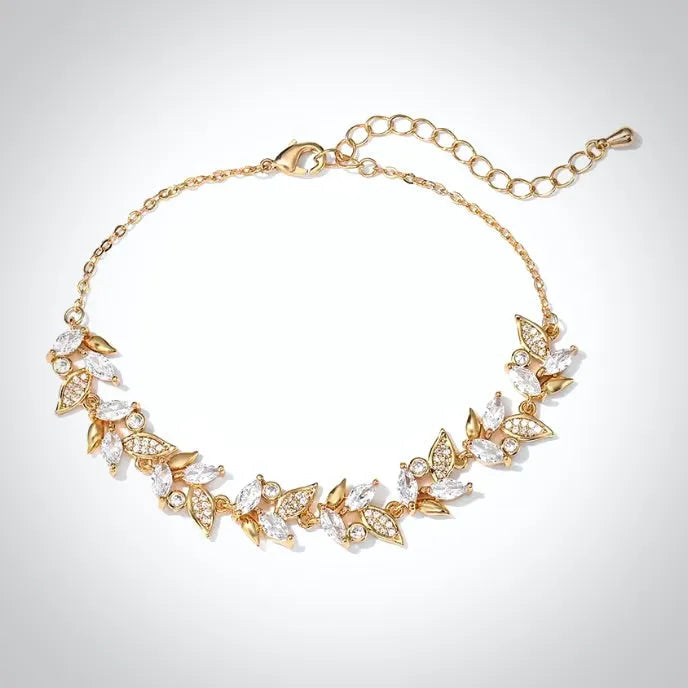 Wedding Jewelry - Cubic Zirconia Bridal Bracelet - Available in Gold and Silver