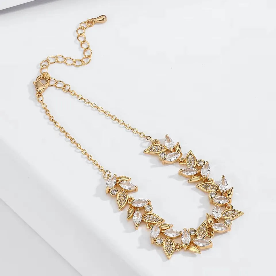 Wedding Jewelry - Cubic Zirconia Bridal Bracelet - Available in Gold and Silver