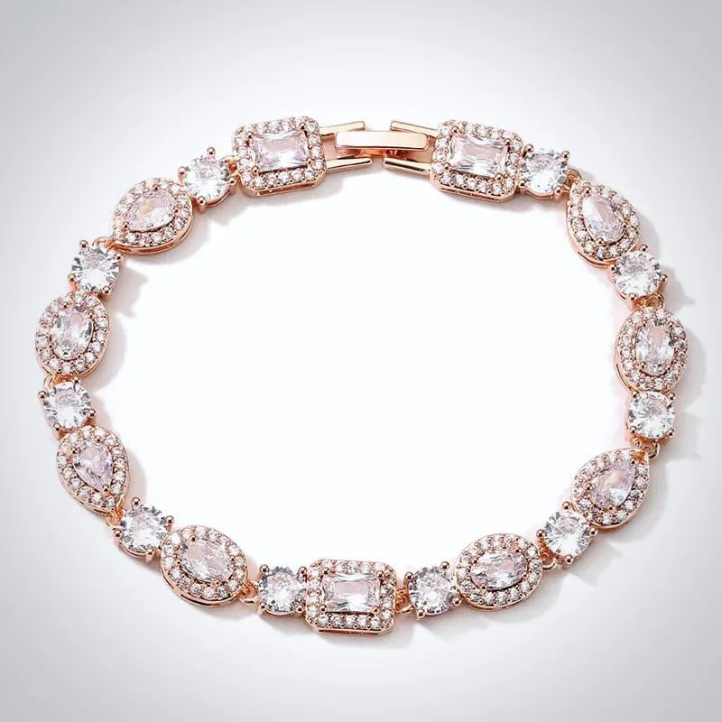 Wedding Jewelry - Cubic Zirconia Bridal Bracelet - Available in Silver, Rose Gold and Yellow Gold