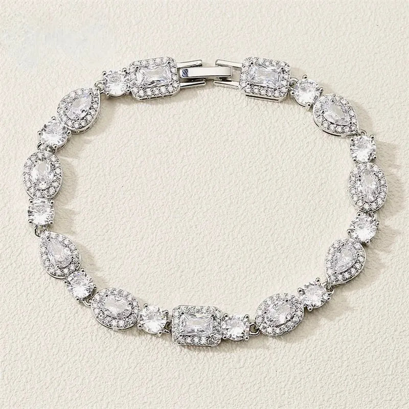 Wedding Jewelry - Cubic Zirconia Bridal Bracelet - Available in Silver, Rose Gold and Yellow Gold