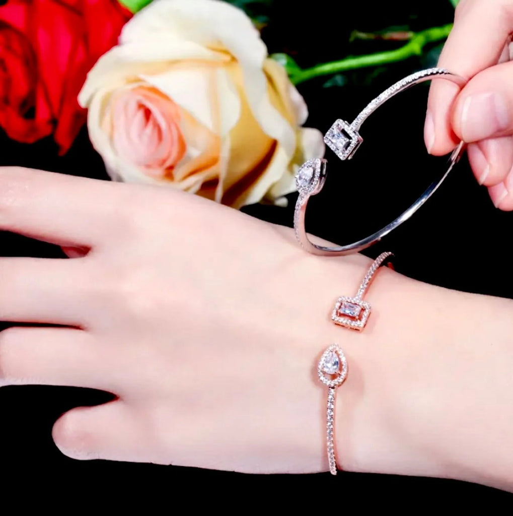 Wedding Jewelry - Cubic Zirconia Bridal Bracelet - Available in Silver, Rose Gold and Yellow Gold 