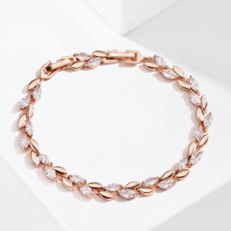 Wedding Jewelry - Cubic Zirconia Bridal Bracelet - Available in Silver, Rose Gold and Yellow Gold