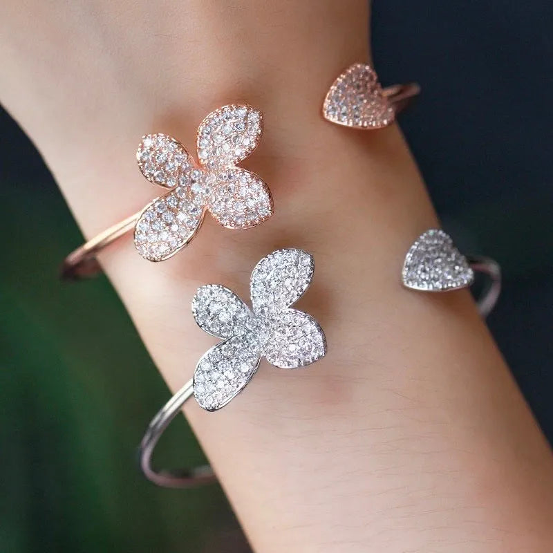 Wedding Jewelry - Cubic Zirconia Bridal Bracelet - Available in Rose Gold and Silver