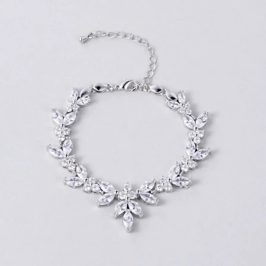 Wedding Jewelry - Cubic Zirconia Bridal Bracelet - Available in Silver, Rose Gold and Yellow Gold