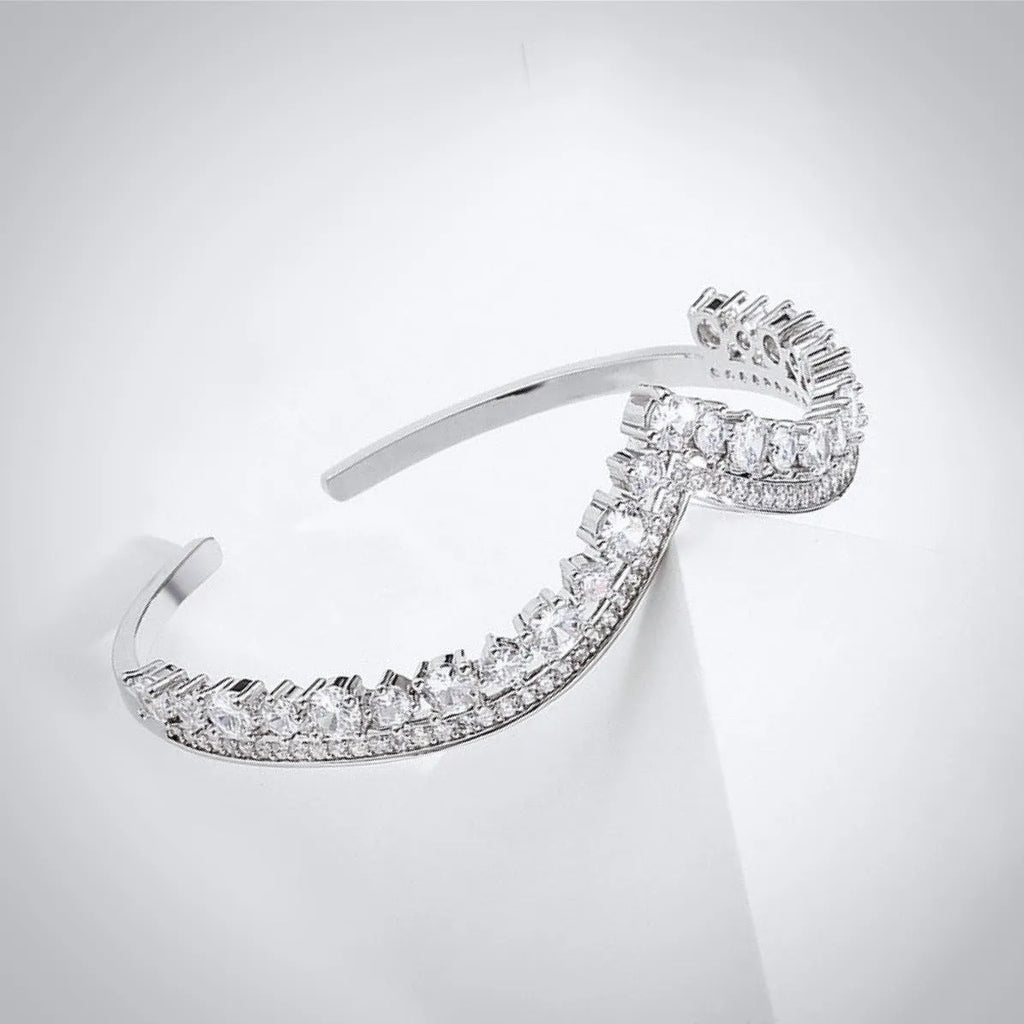 Wedding Jewelry - V-Shaped Cubic Zirconia Bridal Bracelet