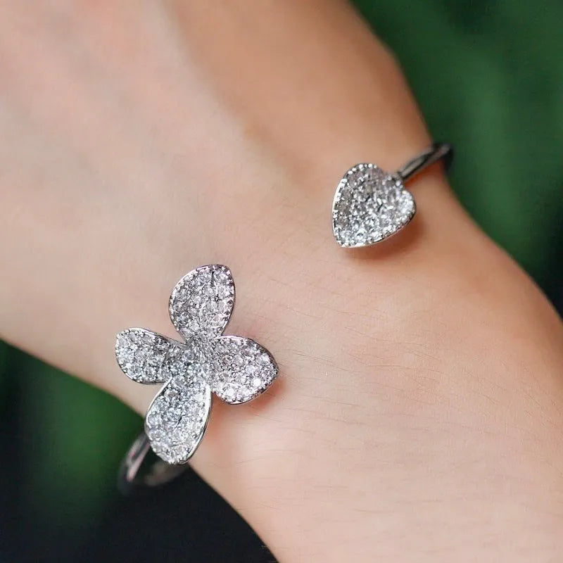 Wedding Jewelry - Cubic Zirconia Bridal Bracelet - Available in Rose Gold and Silver