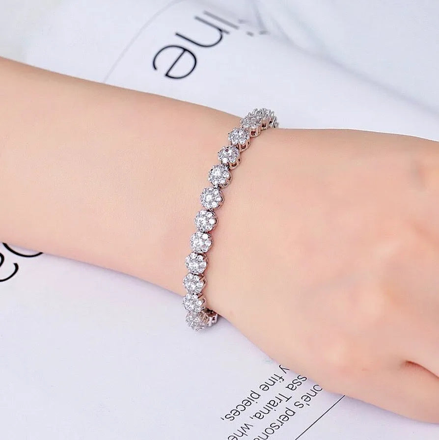 Wedding Jewelry - Cubic Zirconia Bridal Bracelet - Available in Rose Gold and Silver