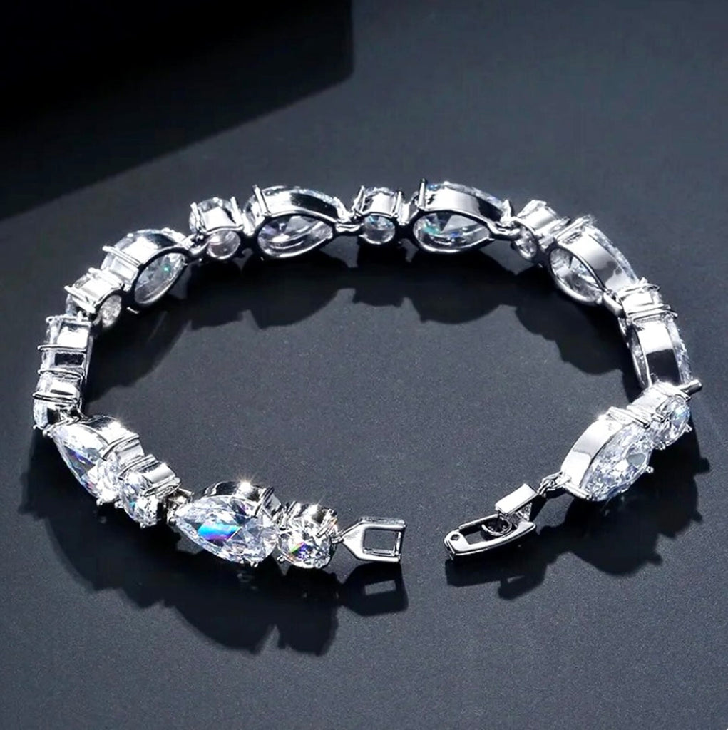 Wedding Jewelry - CZ Bridal Bracelet - Available in Silver, Rose Gold and Yellow Gold