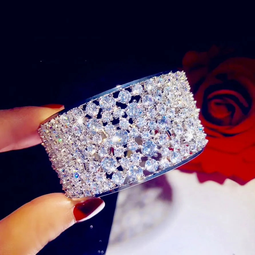 Wedding Jewelry - Cubic Zirconia Bridal Cuff Bracelet