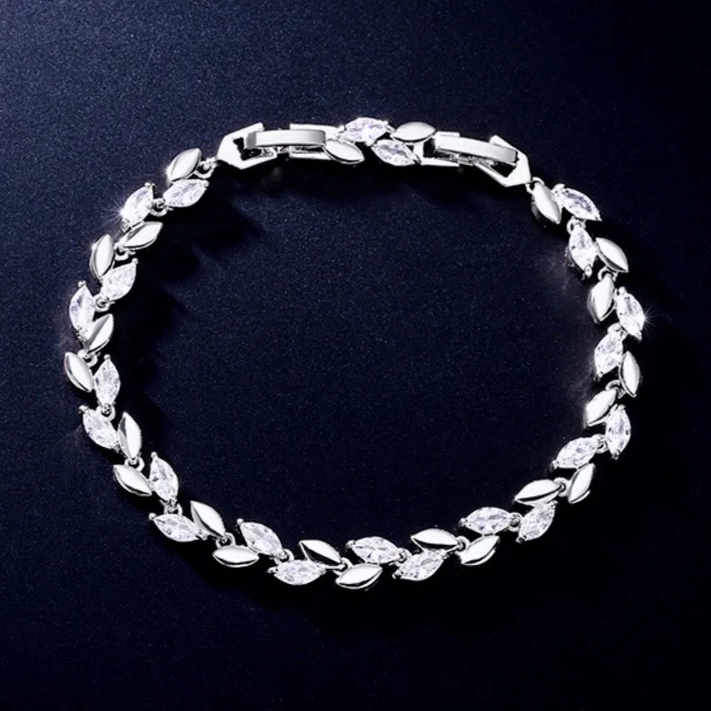 Wedding Jewelry - Cubic Zirconia Bridal Bracelet - Available in Silver, Rose Gold and Yellow Gold