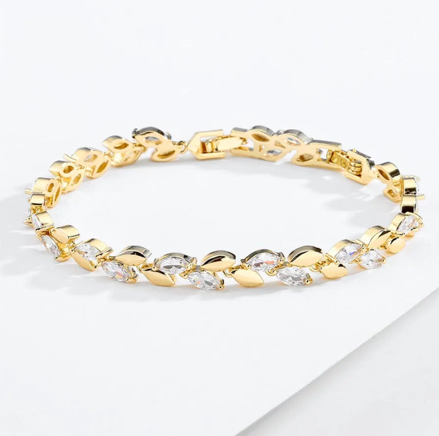 Wedding Jewelry - Cubic Zirconia Bridal Bracelet - Available in Silver, Rose Gold and Yellow Gold