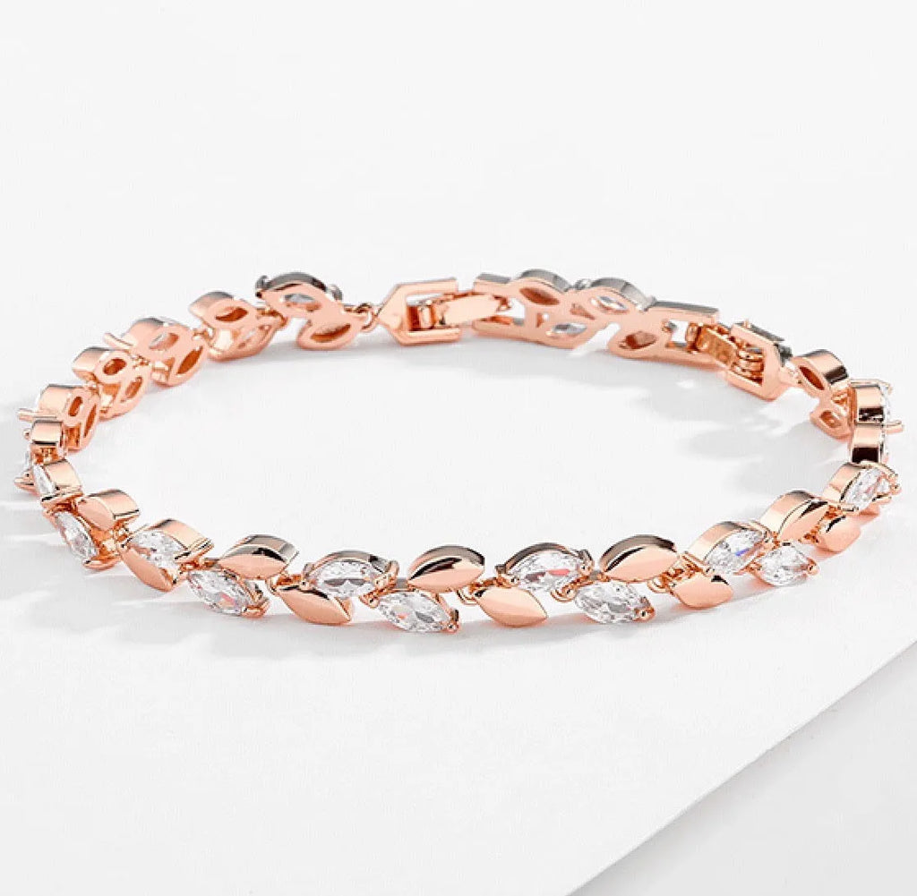 Wedding Jewelry - Cubic Zirconia Bridal Bracelet - Available in Silver, Rose Gold and Yellow Gold