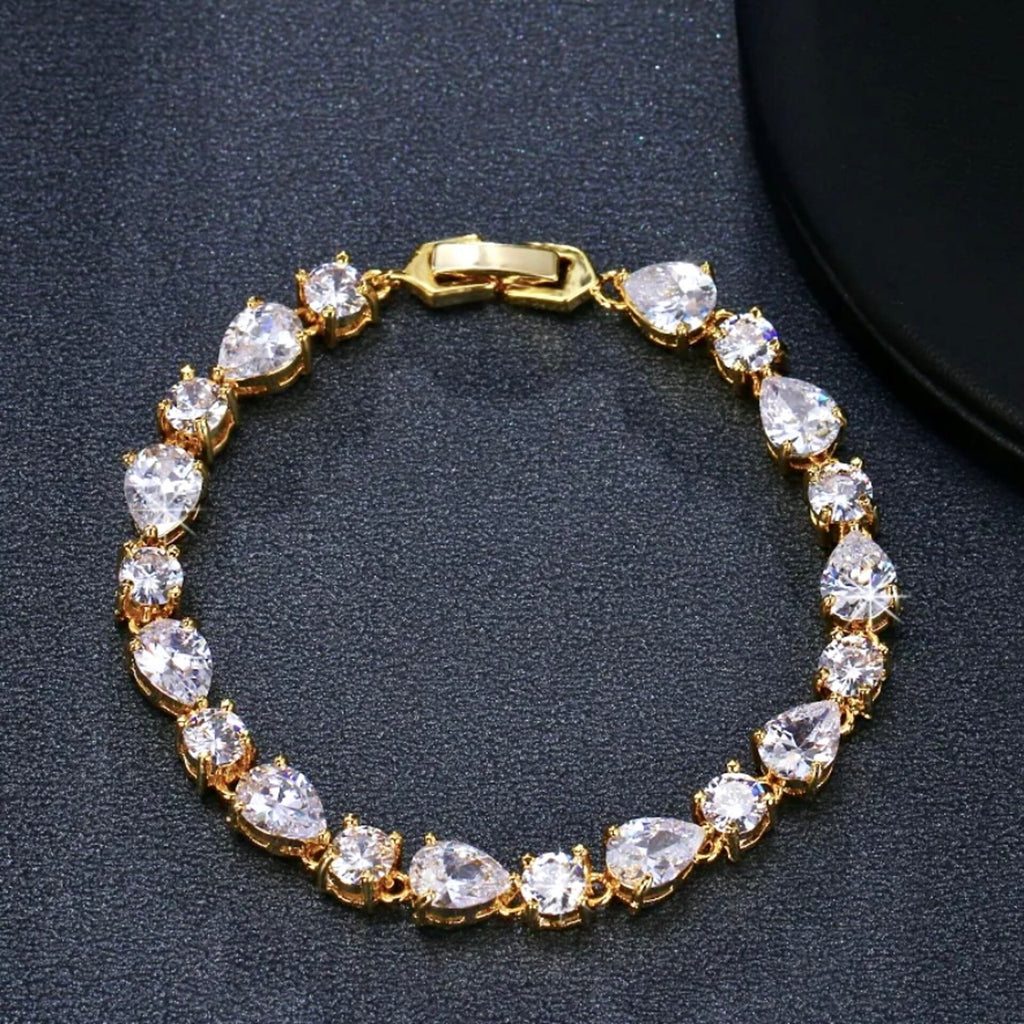 Wedding Jewelry - CZ Bridal Bracelet - Available in Silver, Rose Gold and Yellow Gold