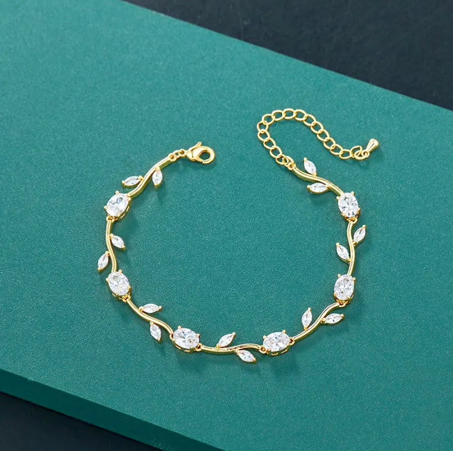 Wedding Jewelry - Cubic Zirconia Bridal Bracelet - Available in Silver, Rose Gold and Yellow Gold