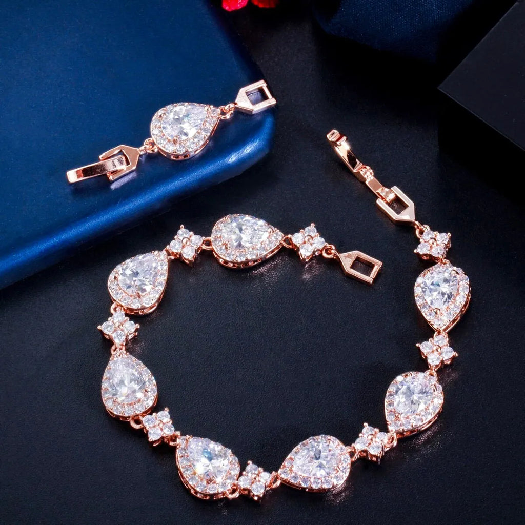 Wedding Jewelry - Cubic Zirconia Bridal Bracelet - Available in Silver, Rose Gold and Yellow Gold