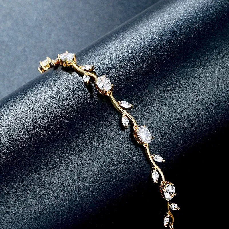 Wedding Jewelry - Cubic Zirconia Bridal Bracelet - Available in Silver, Rose Gold and Yellow Gold