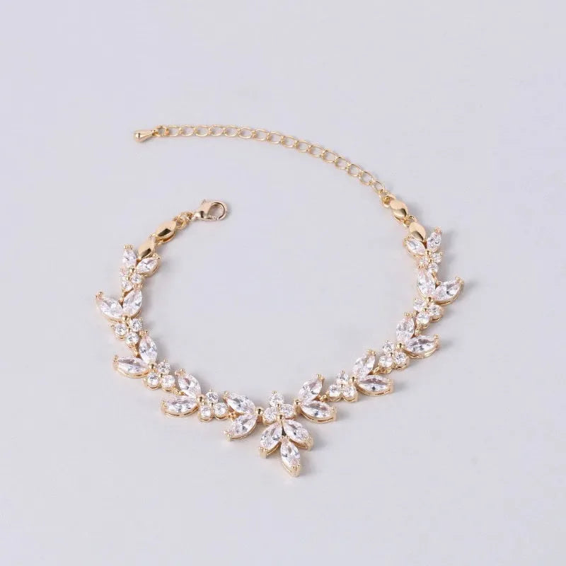 Wedding Jewelry - Cubic Zirconia Bridal Bracelet - Available in Silver, Rose Gold and Yellow Gold