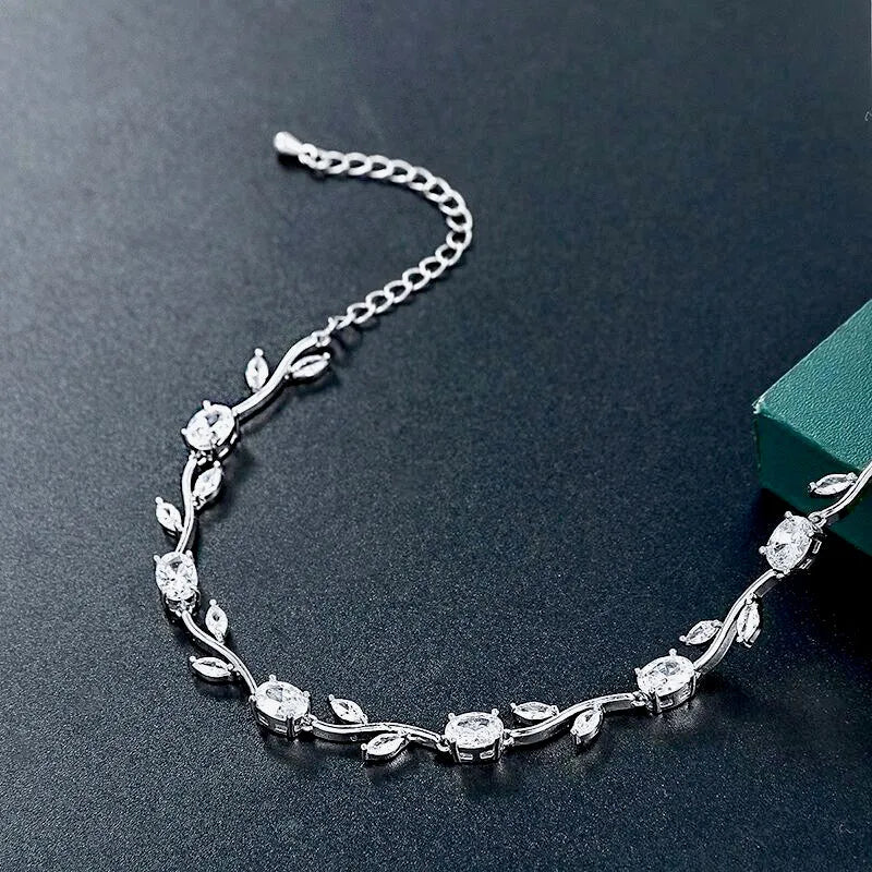 Wedding Jewelry - Cubic Zirconia Bridal Bracelet - Available in Silver, Rose Gold and Yellow Gold