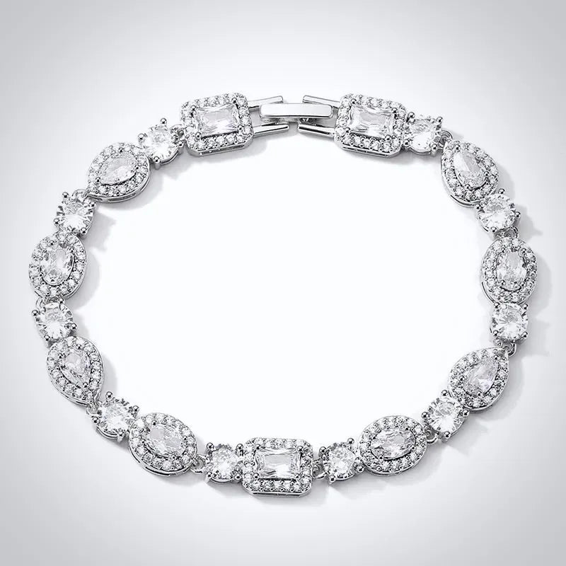 Wedding Jewelry - Cubic Zirconia Bridal Bracelet - Available in Silver, Rose Gold and Yellow Gold