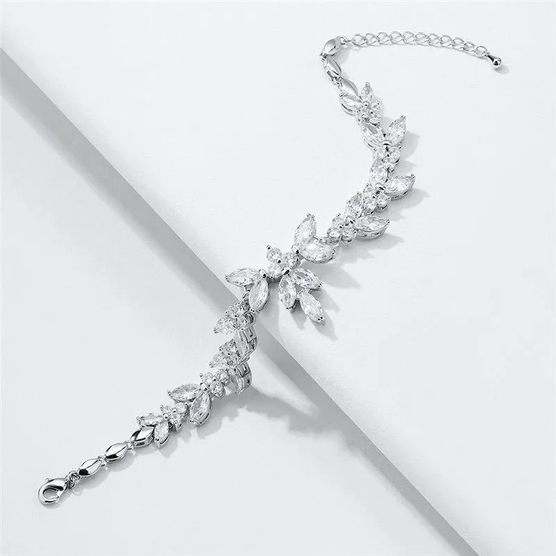 Wedding Jewelry - Cubic Zirconia Bridal Bracelet - Available in Silver, Rose Gold and Yellow Gold