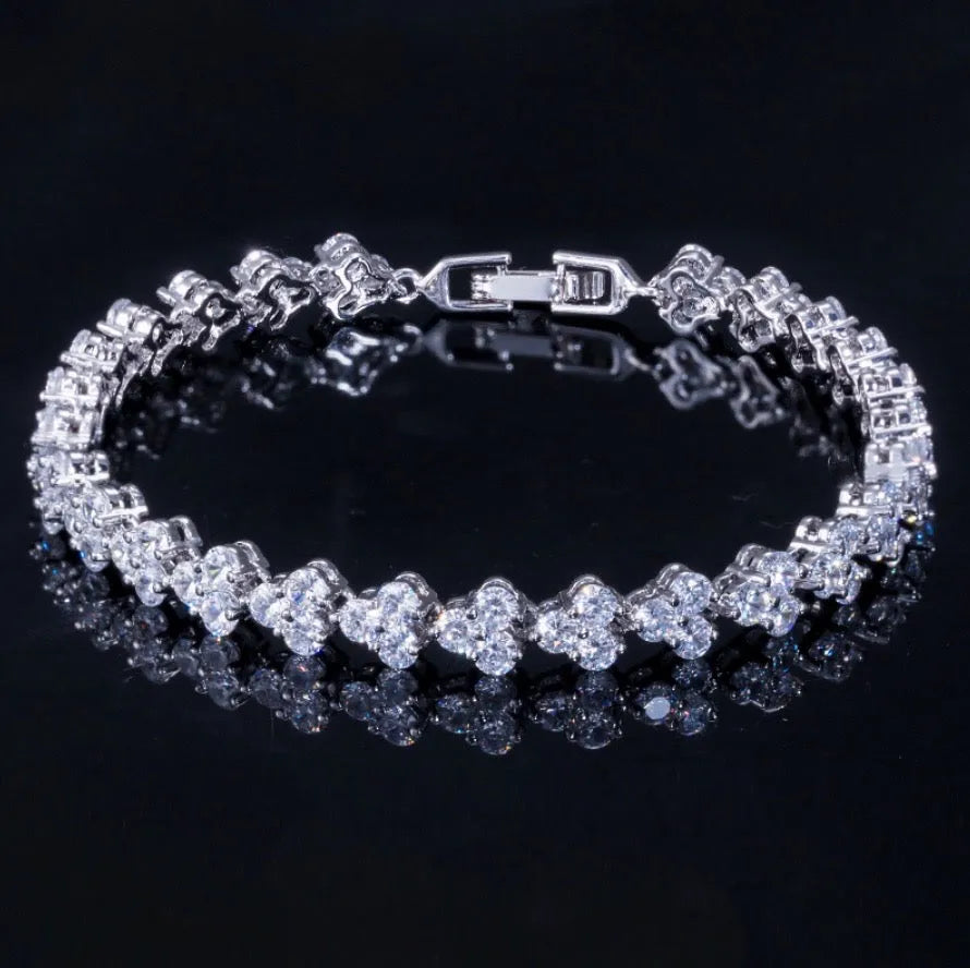 Wedding Jewelry - Cubic Zirconia Bracelets - Available in Silver, Yellow Gold and Rose Gold