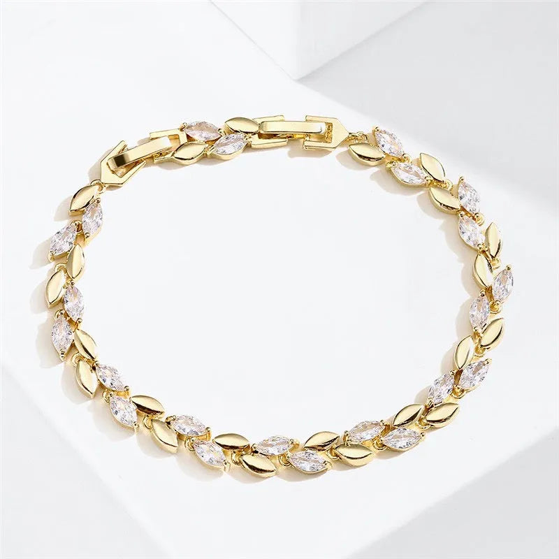 Wedding Jewelry - Cubic Zirconia Bridal Bracelet - Available in Silver, Rose Gold and Yellow Gold