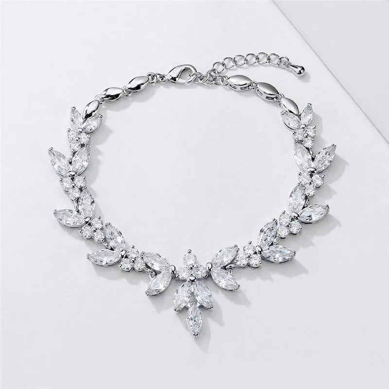 Wedding Jewelry - Cubic Zirconia Bridal Bracelet - Available in Silver, Rose Gold and Yellow Gold
