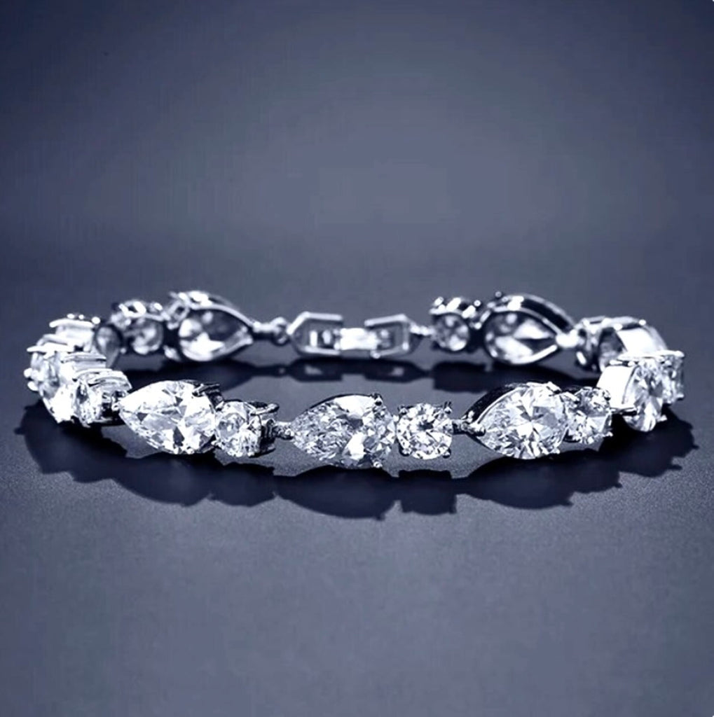Wedding Jewelry - CZ Bridal Bracelet - Available in Silver, Rose Gold and Yellow Gold