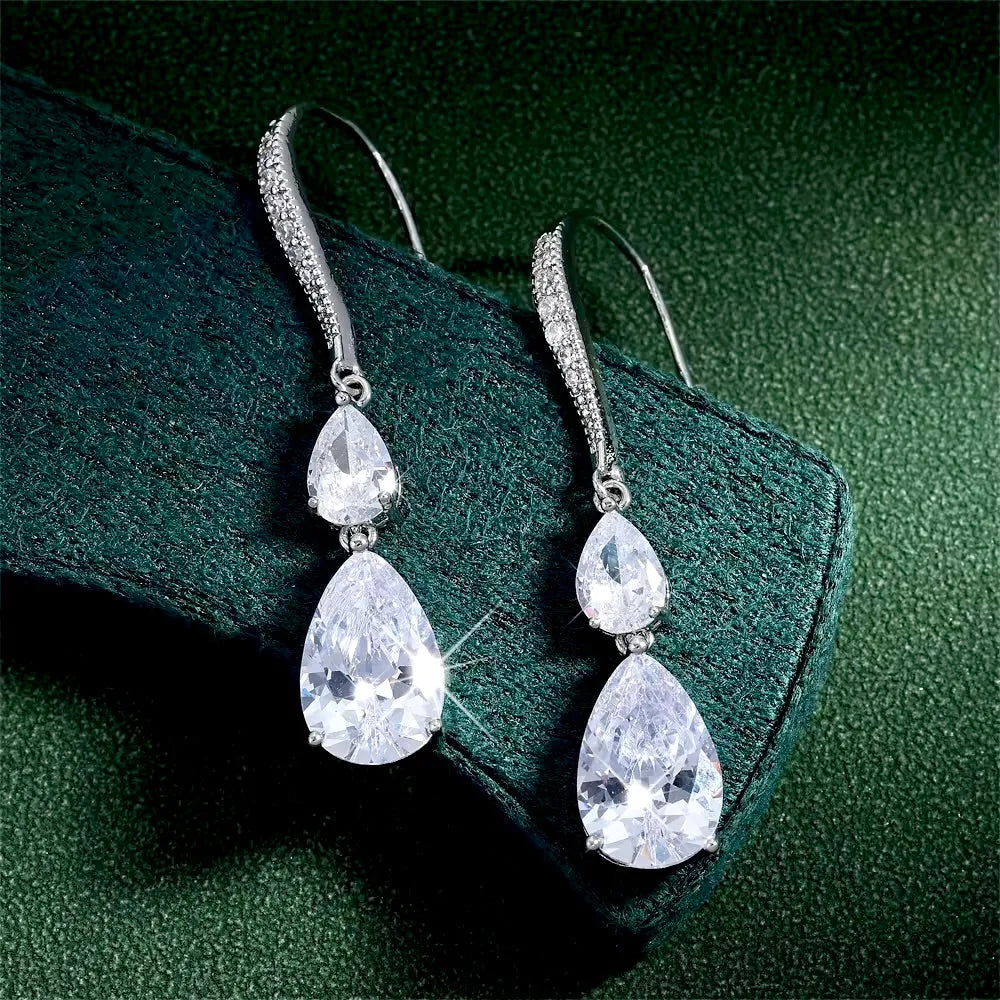 Wedding Jewelry - Cubic Zirconia Bridal Earrings - Available in Silver and Gold