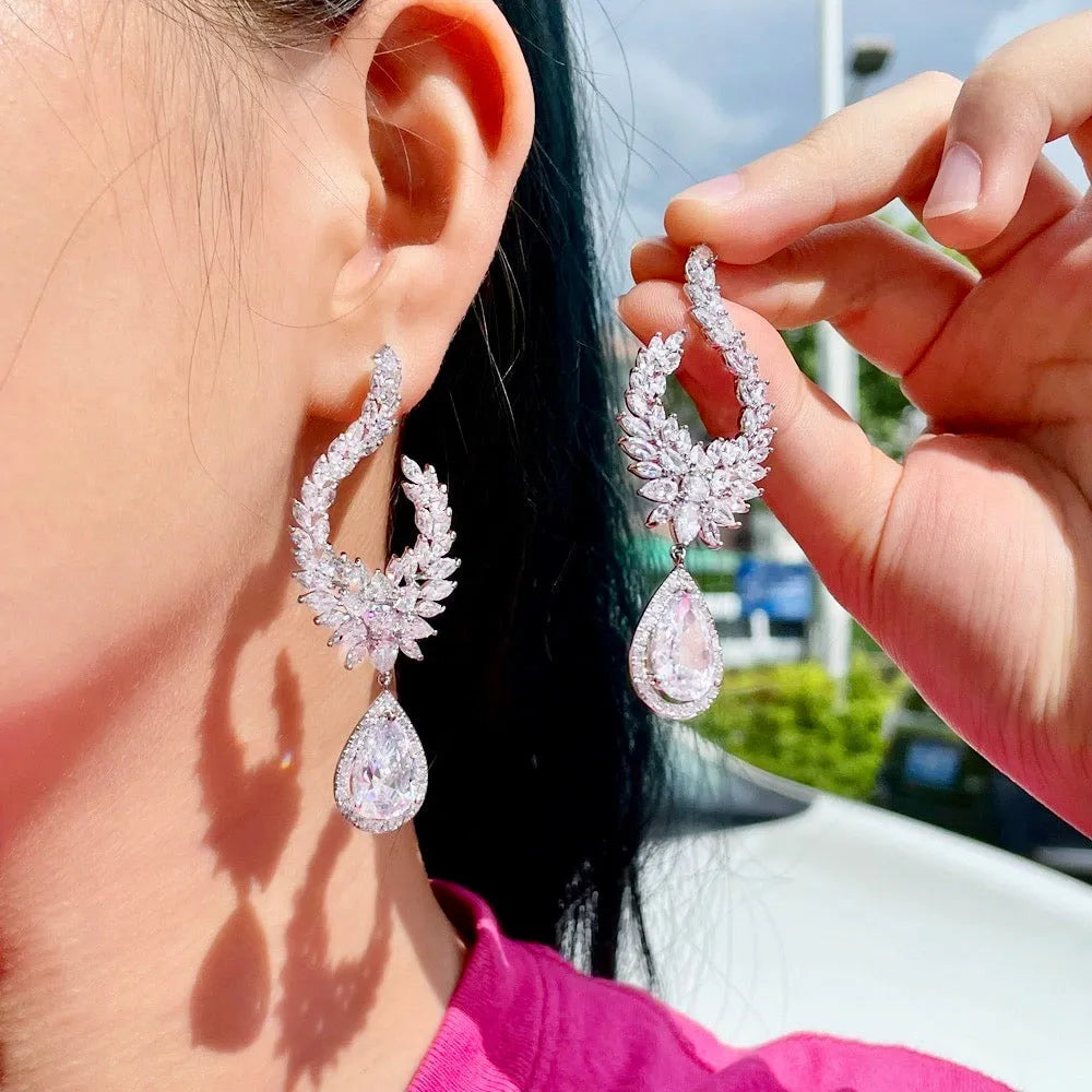 Wedding Jewelry - Cubic Zirconia Bridal Earrings - Available in Silver and Gold