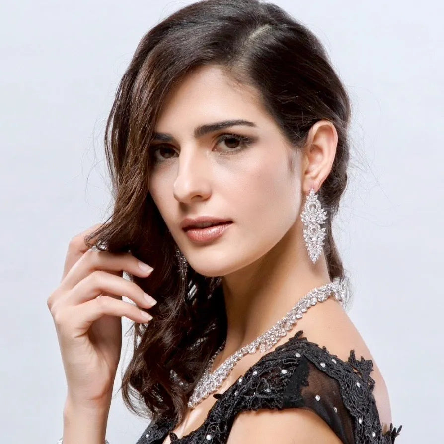 Wedding Jewelry - Cubic Zirconia Bridal Earrings - Available in Silver, Rose Gold and Yellow Gold